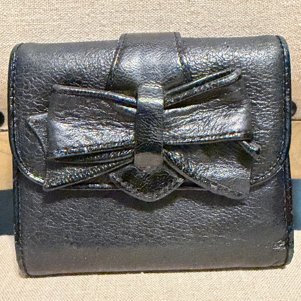 Betsey Johnson Vintage Leather Black Bow Wallet